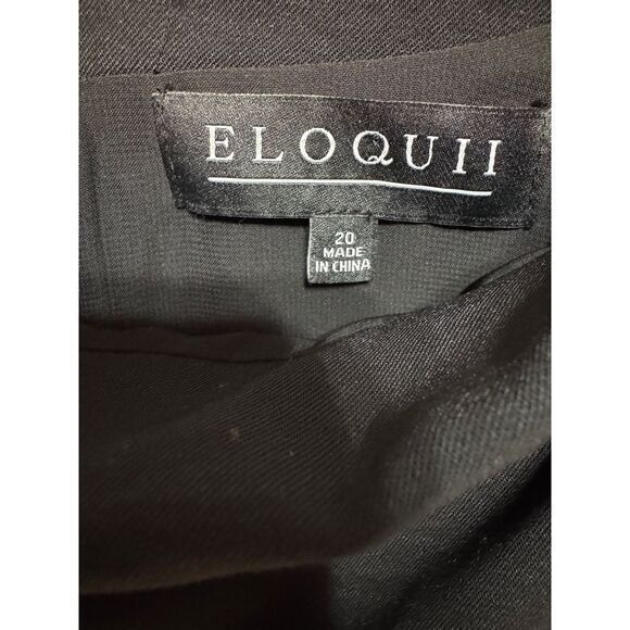 Eloquii Plus Size 20 Sleeveless Black Chiffon Draped Blouse Office Minimalist‎ - Picture 2 of 6